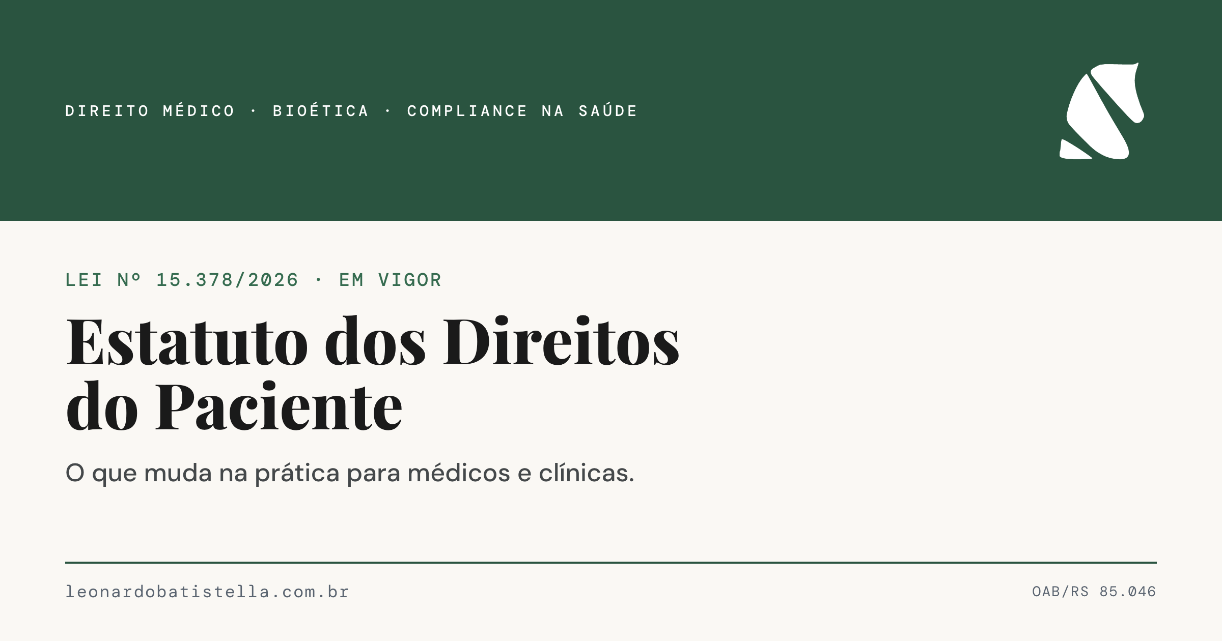 Estatuto dos Direitos do Paciente: o que muda na sua clínica Estatuto dos Direitos do Paciente: o que muda na sua clínica
